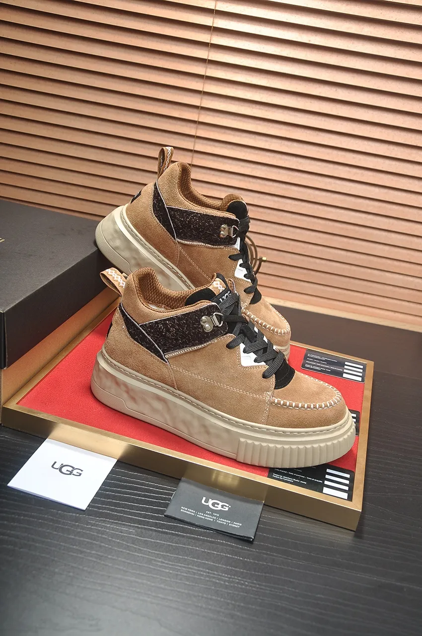 Men's shoes 💰640💶 [UGG] (full wool lining) top-end high-quality fur-in-one warm snow boots from Australia's warm luxury brand men's shoes, UGG-5877 official website synchronized, made of imported cowhide, carefully sewn...Imported rubber foam outsole (comfortable, soft, wear-resistant) The quality is really great...Exquisite workmanship, you can't put it down at first sight, available in sizes 39-44